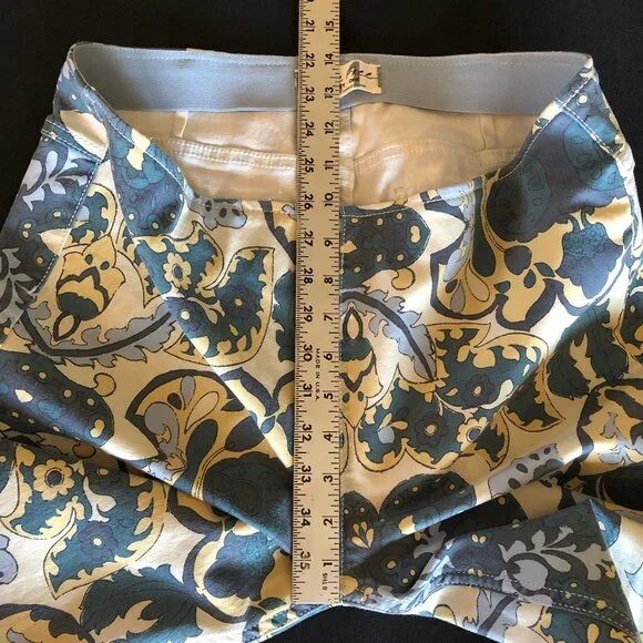 Free People Penny Pull-On Printed Flare Jeans Sz 31